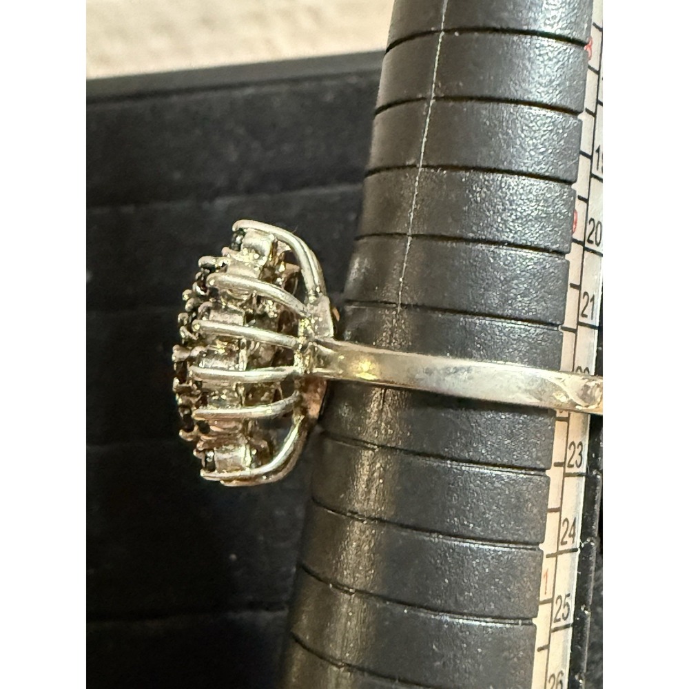 925 Sterling Silver Ring Sapphire Gemstone Jewelry ADI 925 Cluster LARGE Size 10 - Picture 6 of 16